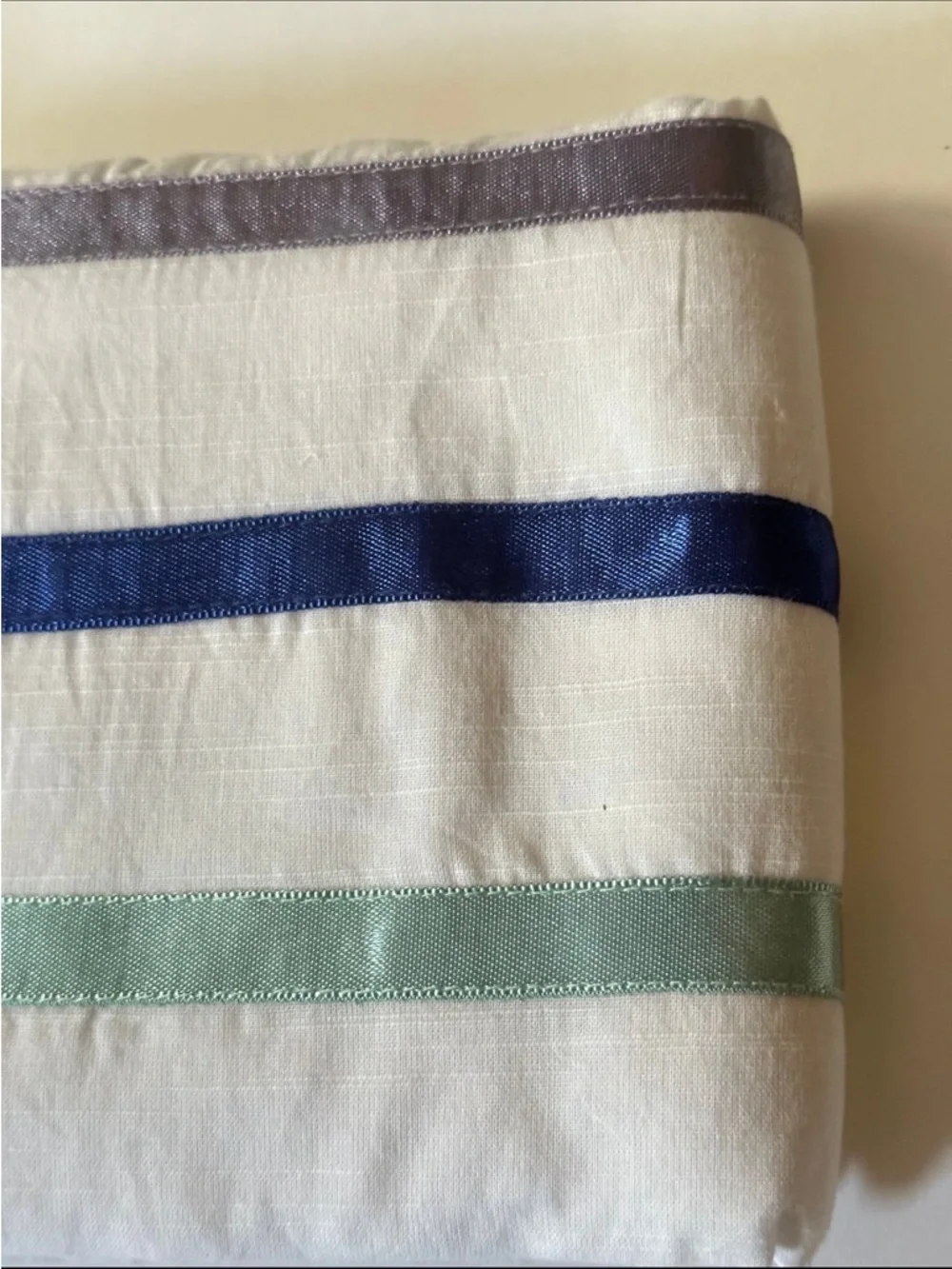 NWT Soft Cotton Jolie European Pillow Shams – Blue, Mint & Grey Stripes Set of 2